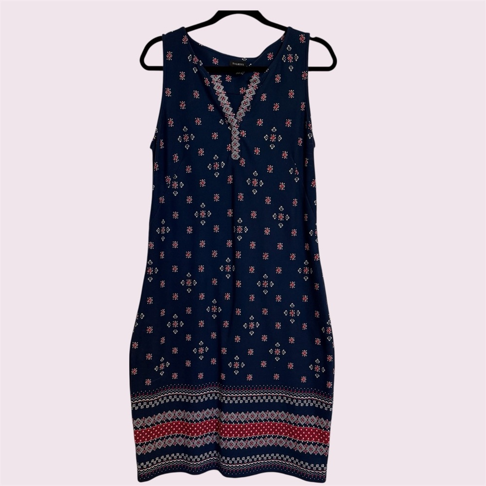 Talbots Medium Sleeveless Red/White/Blue Sleeveless Dress, Excellent Condition